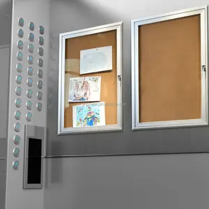 Placa de cortiça para escritório, mensagem e escritório, placa de notificação, boletim com porta de vidro