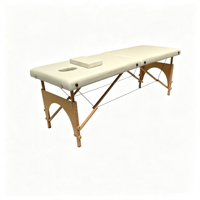 Table de massage portable de haute qualité à 2 sections, pieds en bois, pliable, lit de thérapie pour spa et beauté