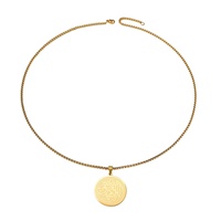Amuletos La Ilaha Ila Allah, Shahada, Joyería Islámica Musulmana, Collar con Colgante de Acero Inoxidable Chapado en Oro, Eid Ramadán