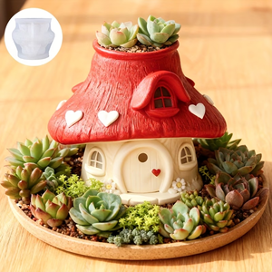 DUMO DIY Mushroom House Flower Pot Silicone Mold: Home Decor Storage and Decoration Silicone Mold - Product Image 3