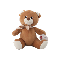 Ours en peluche classique avec nœud papillon, marron et gris, collection de jouets en peluche doux, cadeau de la Saint-Valentin et de Noël, fabrication OEM