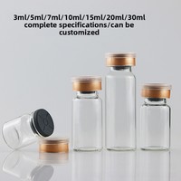 Flacons et bouteilles en verre transparent 10ml/5ml/3ml/30ml Ampoule avec bouchon en caoutchouc pour échantillons de poudre lyophilisée et d'essences