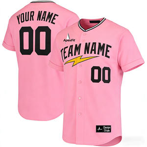 Camisetas Deportivas de Béisbol Rosadas Personalizadas al por Mayor de Alta Calidad con Diseño de Impresión Completa, Ideales para Equipos - Product Image 1