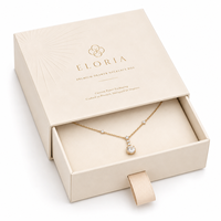 Boîte sur mesure en carton crème pour ensemble de colliers, avec insert incliné, étui rigide en papier, fabrication OEM
