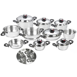 Juego de utensilios de cocina de <span class=keywords><strong>acero</strong></span> <span class=keywords><strong>inoxidable</strong></span> sin agua y sin aceite, ollas y <span class=keywords><strong>sartenes</strong></span> de grado quirúrgico 304 para cocina casera, 22 unidades - Product Image 1