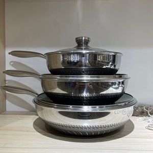 <span class=keywords><strong>Wok</strong></span> de Acero Inoxidable 316 Antiadherente de Doble Cara <span class=keywords><strong>con</strong></span> Diseño de Panal para Cocina Casera - Product Image 6
