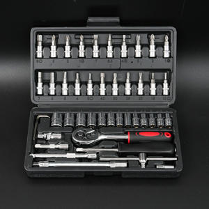CHTON Kawataku 46-Piece <b>Tool</b> <b>Kit</b> Socket Wrench Screwdriver Set Chromium Vanadium Steel Plastic Case Mechanical Repair - Product Image 2