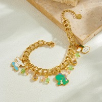 Bracelet avec pendentif en acier inoxydable à motif de dessin animé - Délicat, élégant, tendance, parfaitement adapté à tous les styles