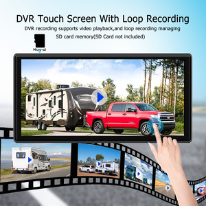 10.36 pouces écran tactile écran partagé voiture MP5 USB DVR enregistreur vidéo moniteur 2x1080P caméras de recul pour <span class=keywords><strong>cheval</strong></span> remorque Rv - Product Image 3