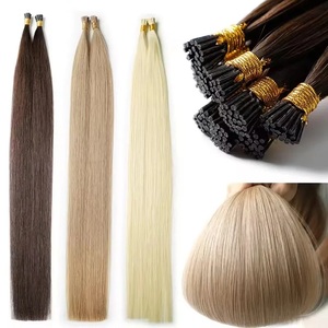 Extensions per capelli umani Remy europei all'ingrosso con cheratina, micro link, capelli vergini grezzi, extension I-Tip pre-incollate - Product Image 6