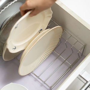 ステンレス鋼6スロットプレートディッシュラックオーガナイザーキャビネット食器棚引き出しプレートホルダーポット蓋とまな板用ドライラック
