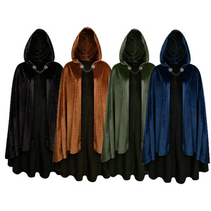 Cape en daim, costume de cosplay Hobbit, Elfe, Sorcier, manteau à capuche en velours unisexe pour adulte, costume de scène Europe, Amérique, Asie du Sud-Est - Product Image 1