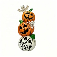 Kunden spezifische Halloween Kürbis Laterne LED Innendekoration mit gruseligen Ornamenten und leuchtendem Logo Solar Ornamente