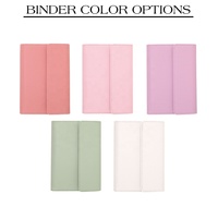 Agenda Kulit Embossed Pebble Multi-Warna Hongbo A6 Deluxe 6 Ring Budget Fly Leaf Envelope Folder Dompet Resleting