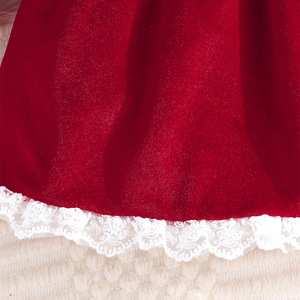 เสื้อผ้าเด็กผู้หญิงฤดูใบไม้ร่วงฤดูหนาวหวานน่ารักผ้ากำมะหยี่ลูกไม้ข้อมือคอเสื้อแขนยาวชุดเดรสเด็กผู้หญิง 0-3Y - Product Image 6