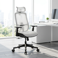 Fauteuil de bureau ergonomique pivotant en tissu, réglable en hauteur, pour la maison, la chambre et le salon