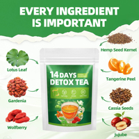 Sachets de thé amincissant aux feuilles de lotus séchées naturelles OEM – Cure détox 14 jours pour adultes – Sans sucre, faible en gras, marque privée, faible MOQ, direct usine