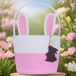 Cestas de Pascua Vacías para Niños y Niñas con Etiqueta de Conejito, Cesta para Huevos, Cesta de Regalos para Niños Pequeños y Adolescentes - Product Image 2