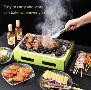 Barbecue au <span class=keywords><strong>charbon</strong></span> de bois pliable d'extérieur, à long manche réglable, portable, en acier inoxydable, multifonctionnel pour le camping - Product Image 1
