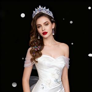 Mode cristal fait à la main diadèmes et couronnes <span class=keywords><strong>princesse</strong></span> reine diadèmes pour femmes mariée fête plage casque mariage cheveux accessoires - Product Image 4