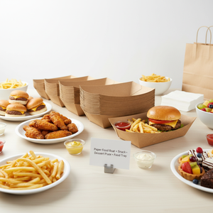 Bandeja Rectangular Desechable de Papel Kraft Marrón para Servir Alimentos, Ideal para Nachos, <span class=keywords><strong>Tacos</strong></span>, BBQ, Papas Fritas, para Restaurantes y Servicios de Catering - Product Image 3