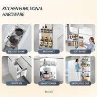 Meubles de cuisine modernes sur mesure en 3D, îlot de cuisine en acier inoxydable pour villa