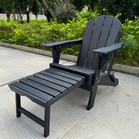 Chaise Adirondack Pliante Moderne Haut de Gamme en PEHD avec Repose-Pieds et Porte-Gobelets Intégrés, Portable et Légère, pour Villa et Parc