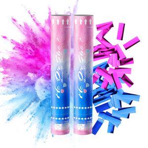 Articles de fête Garçon ou fille Bleu Rose Confetti Cannon Gender Reveal Confetti Party Popper - Product Image 1