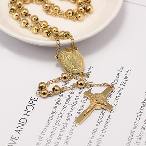 <span class=keywords><strong>Collana</strong></span> <span class=keywords><strong>Rosario</strong></span> Religiosa Maria in <span class=keywords><strong>Acciaio</strong></span> Inossidabile Laminato Oro - Product Image 6