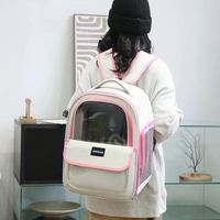 Sac à dos transparent pour chat avec fenêtre, sac de transport respirant pour petits chiens, idéal pour les voyages en extérieur