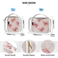 Ensemble de 2 trousses de toilette transparentes en PVC, motif floral hawaïen Lehau, mini sacs cosmétiques, organiseurs de maquillage, pochettes de voyage
