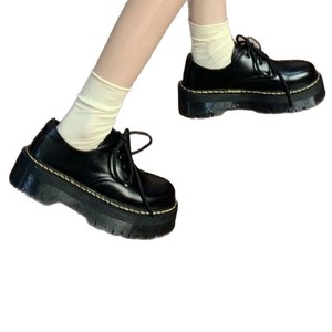2026 New Spring Women's Black College Style Leather <b>Shoes</b> Thick Sole <b>Height</b> <b>Increasing</b> Retro French & Japanese Style Pumps - Product Image 5