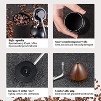 HUIQIAN corps en alliage d'aluminium 420 fraise en acier inoxydable Homeuse expresso Mini petit moulin à main Portable manuel moulin à café