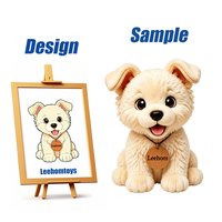 Peluche chien personnalisée en coton avec étiquette nominative gravée, poupée chiot moelleuse Kawaii, logo personnalisé, doudou super doux pour filles