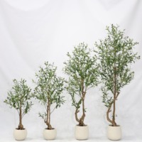 Plante artificielle verte en pot pour sol, ornement d'intérieur, olivier populaire pour la décoration de magasin, combinaison d'oliviers artificiels
