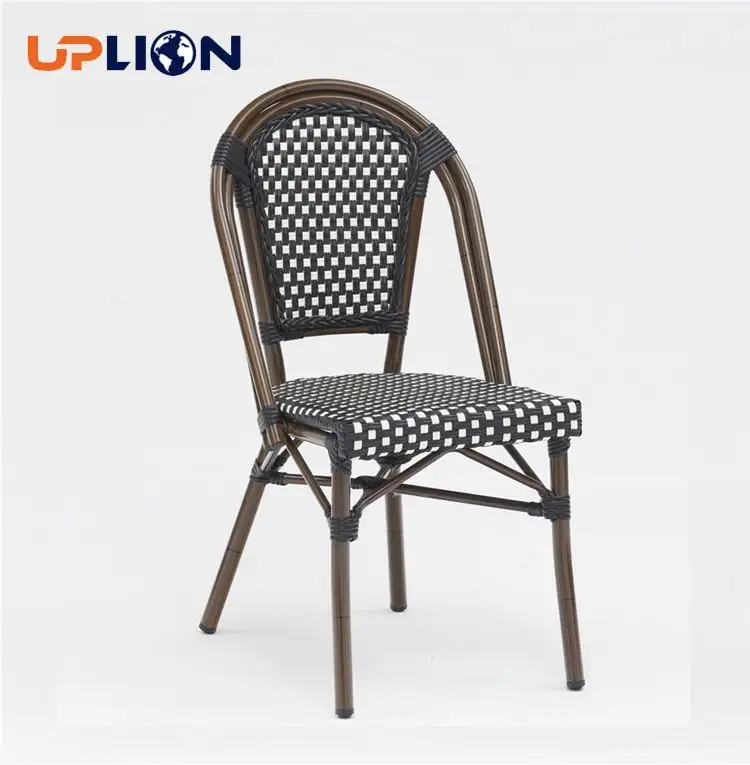 Uplion-Sillas de mimbre de aluminio para restaurante, sillas de bambú para exteriores, para todo tipo de clima