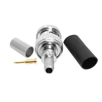 Connecteur RF BNC mâle 50 Ohms en laiton à sertir pour câble coaxial RG58, entièrement en laiton pour communication sans fil
