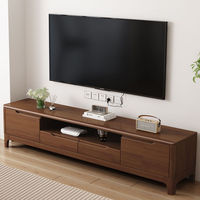 Nouveau meuble TV en bois massif avec fonction de rangement, design nordique moderne sur pied, étroit pour petits salons, mobilier de maison