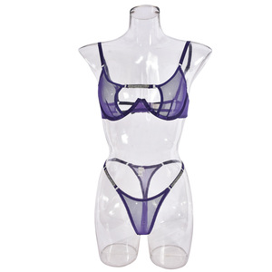 Lencería Sexy caliente para mujer, Conjunto de sujetador Sexy de cuero de lujo erótico caliente, picardías morado, lencería Sexy, Tanga para mujer - Product Image 6