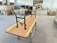 Table de pique-nique pliable en bois en forme de serpent, design contemporain pour banquet et mariage