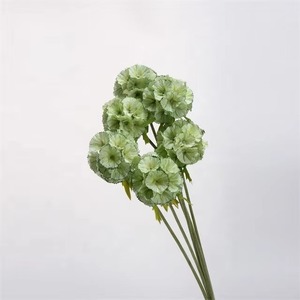 Flor Artificial de Seda Verde de Alta Calidad con Tallo Único y Vaina de Semillas de Scabiosa para Decoración del Hogar, Bodas y Arreglos Florales - Product Image 4