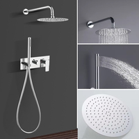 Robinet thermostatique moderne à poignée unique Système de douche mural en laiton avec jet de pluie à main pour appartements et villas
