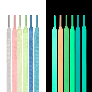 1 paire de lacets fluorescents 8MM, lacets de chaussures en toile plates, lumineux dans la nuit, couleurs - Product Image 4