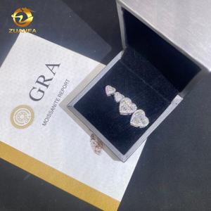 थोक फैशन दिल डिजाइन कान के स्टड 925 सिल्वर हिप हॉप को जहाज करने के लिए तैयार - Product Image 2