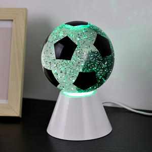 Newly Design Gift RGB Color Change Battery Inside Glitter Liquid Spark White Base Decor Night <strong>Light</strong> with <strong>FOOTBALL</strong> Ball <strong>Shade</strong> - Product Image 4