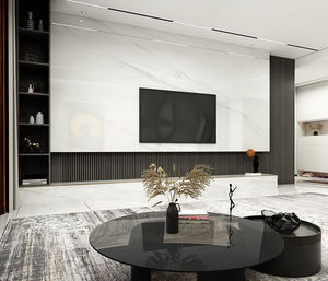 Panneau mural en céramique pour salon, fond de télévision, marbre, pierre microcristalline 3D, style moderne minimaliste, art européen - Product Image 2