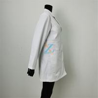 Blouse de laboratoire médicale longue pour femmes, professionnelle, blanche, manches longues, boutonnée, avec ceinture