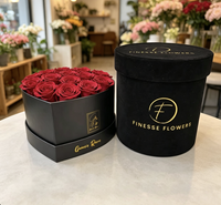 Boîte Cadeau Ronde en Carton avec Logo Doré, Matériaux Recyclés, Vente Chaude, pour Bouquet de Fleurs, avec Laminage Mat