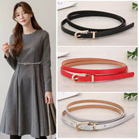 Ceinture fine en PU de style coréen pour femmes, boucle en fer, multicolores, sangle décorative pour robe, pull, pantalon en jean