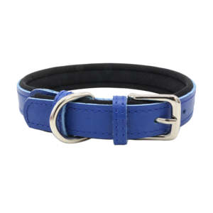 Collar de Perro de Cuero Auténtico de Lujo Mejorado con Forro de Neopreno, Nuevo Diseño Sólido y Ribete de Piel - Product Image 4